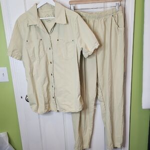 Avenue Basic 2 Piece Set Butter Yellow 100% Dessert Cotton Women's Size 20